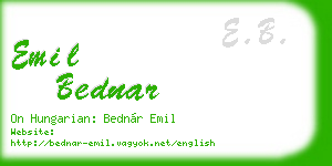 emil bednar business card